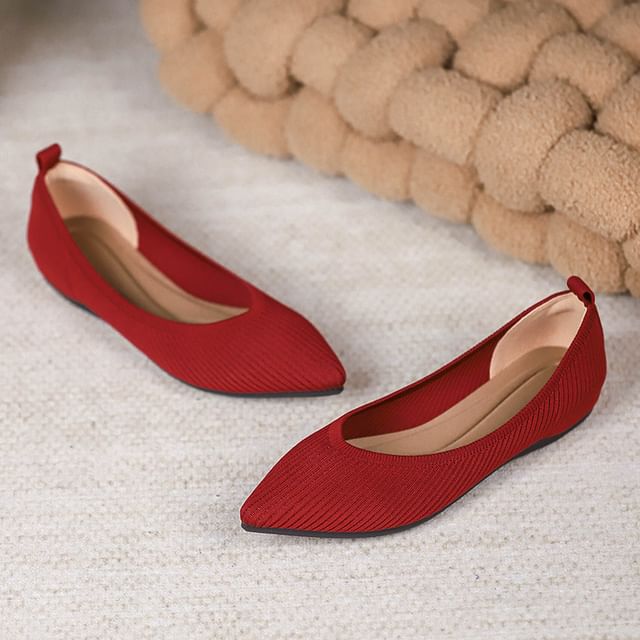 Plain Pointed Fabric Flats mySite