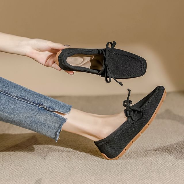 Bow Fabric Loafers SpreePicky