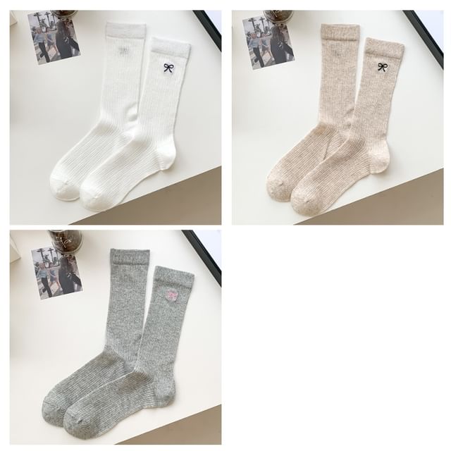 Ribbon Embroidery Socks Set SpreePicky