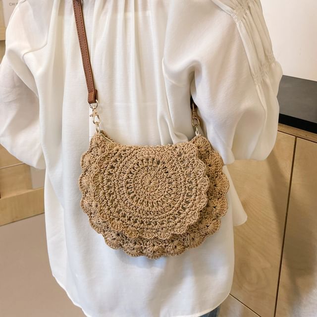 Woven Flap Crossbody Bag mySite