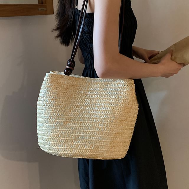 Beaded Woven Tote Bag mySite