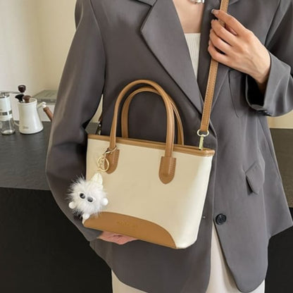 Set: Top Handle Faux Leather Crossbody Bag + Bag Charm mySite