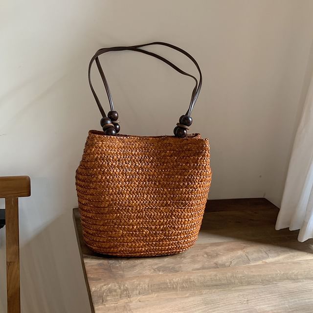 Beaded Woven Tote Bag mySite