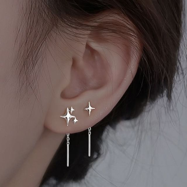 Star Asymmetrical Alloy Threader Earring mySite