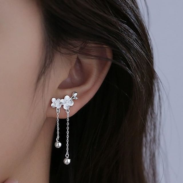 Floral Alloy Asymmetrical Dangle Earring mySite