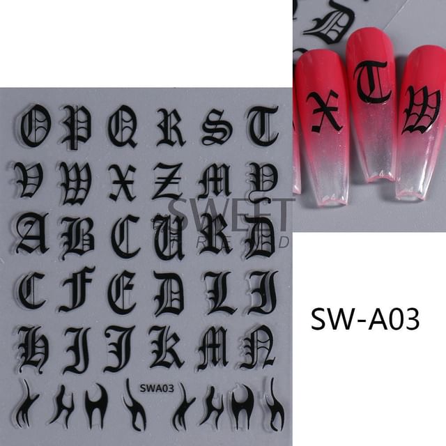 Alphabet Nail Art Stickers SpreePicky