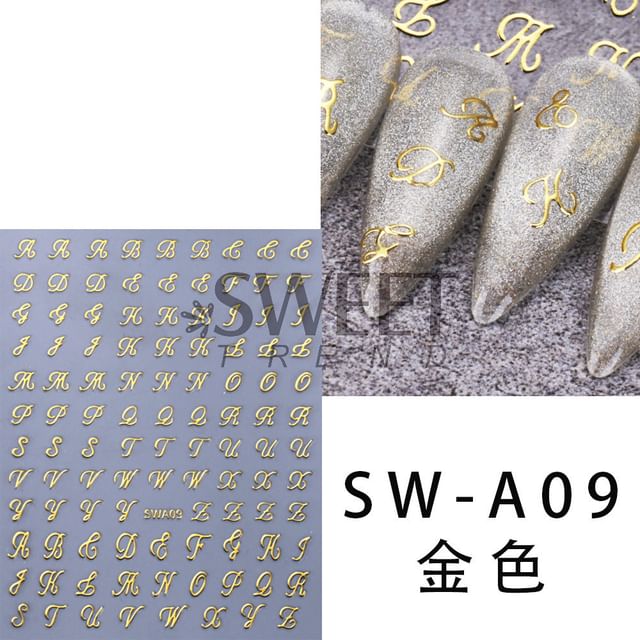 Alphabet Nail Art Stickers SpreePicky