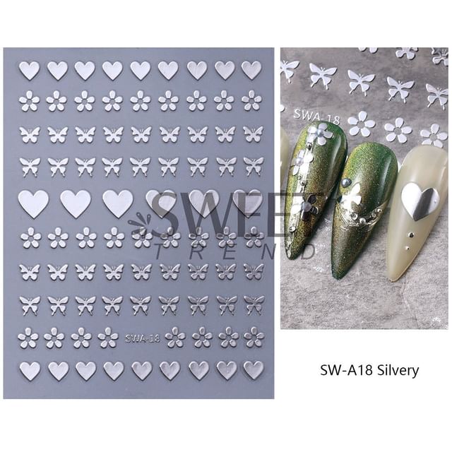 Floral Metallic Nail Art Stickers SpreePicky