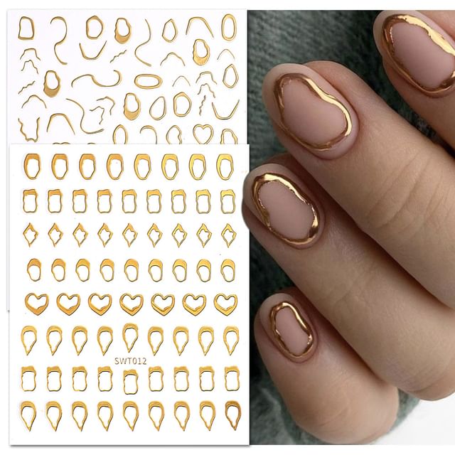 Metallic Nail Art Stickers SpreePicky