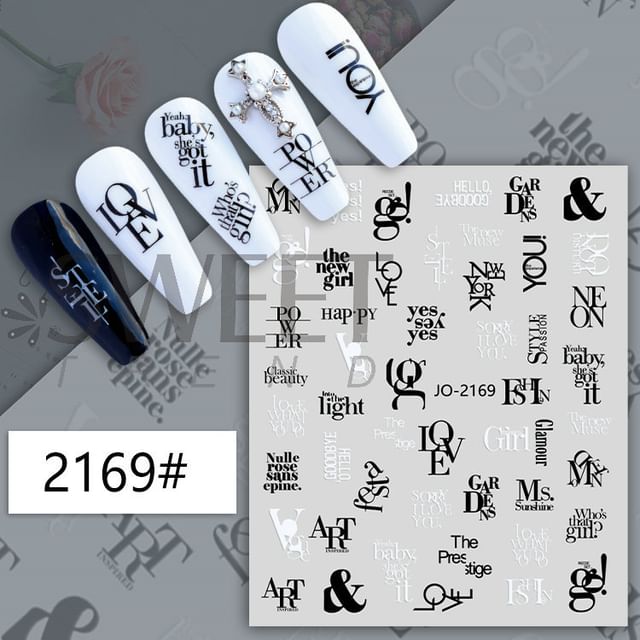 Lettering Nail Art Stickers SpreePicky