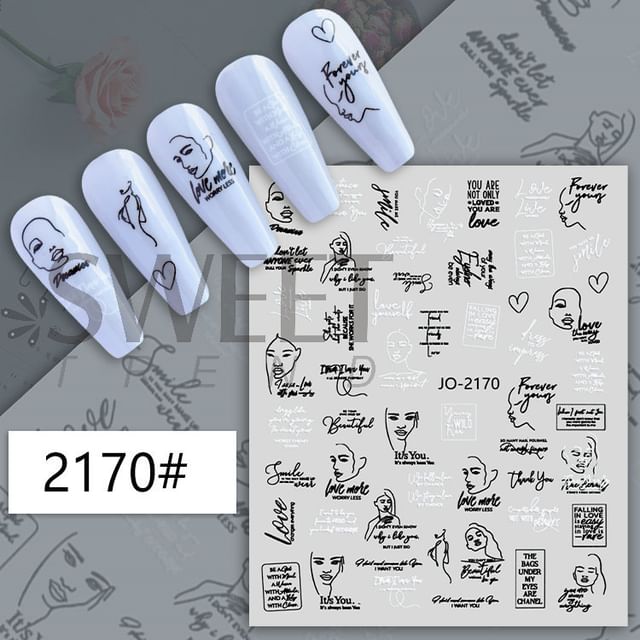 Lettering Nail Art Stickers SpreePicky