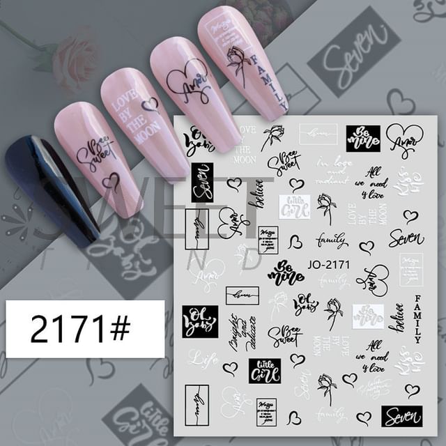 Lettering Nail Art Stickers SpreePicky