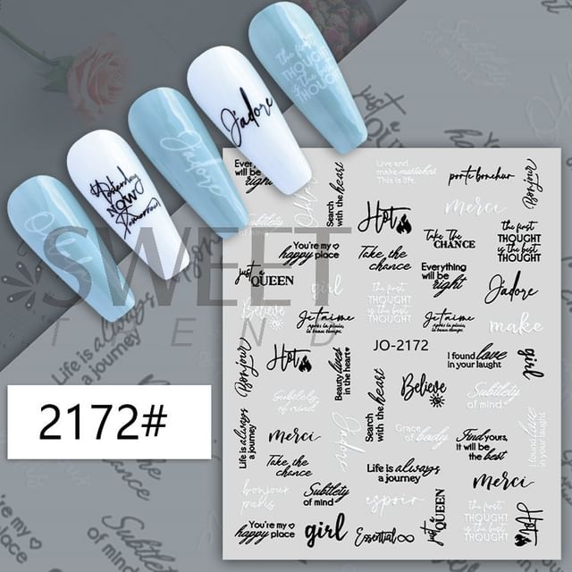 Lettering Nail Art Stickers SpreePicky