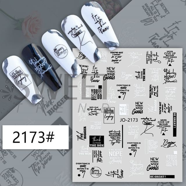 Lettering Nail Art Stickers SpreePicky