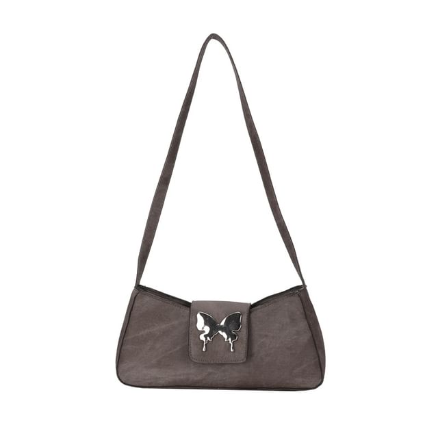 Butterfly Accent Faux Leather Shoulder Bag SpreePicky