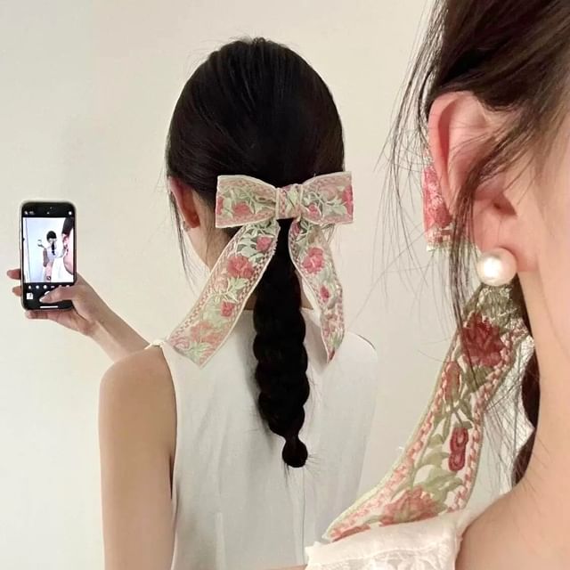 Embroidered Ribbon Hair Clip / Headband (Various Designs) SpreePicky