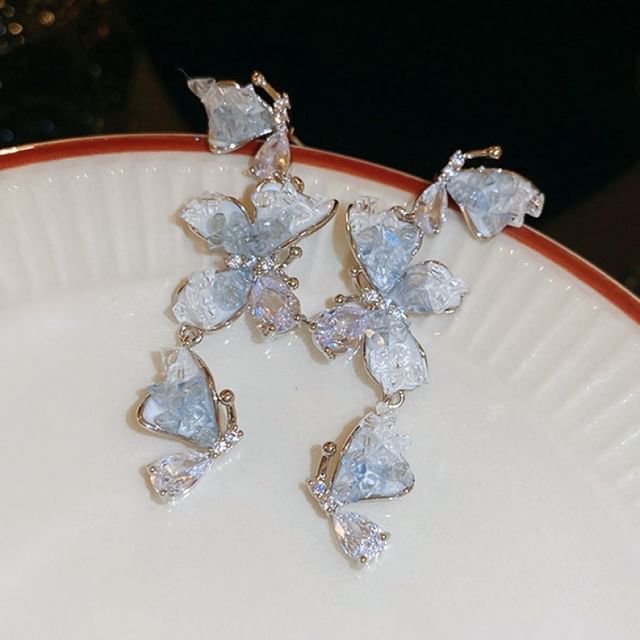 (Various Earring Faux Alloy / Designs) Crystal Pearl Butterfly FashionChic