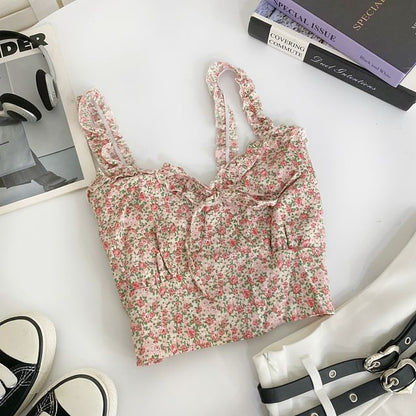 V-Neck Floral Camisole Top mySite