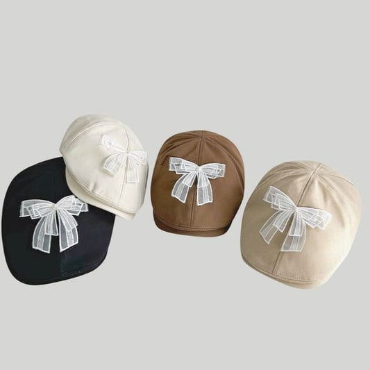 Bow Mesh Flat Cap SpreePicky