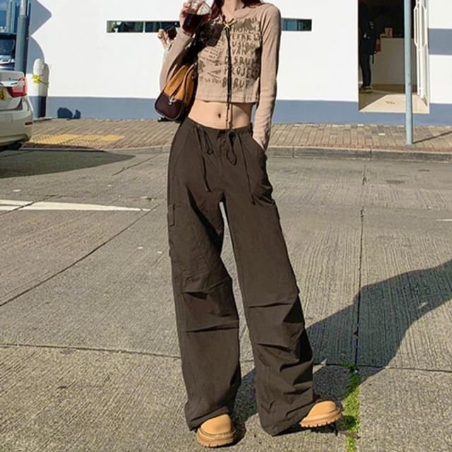 High Waist Wide Leg Cargo Pants (Various Designs) SpreePicky