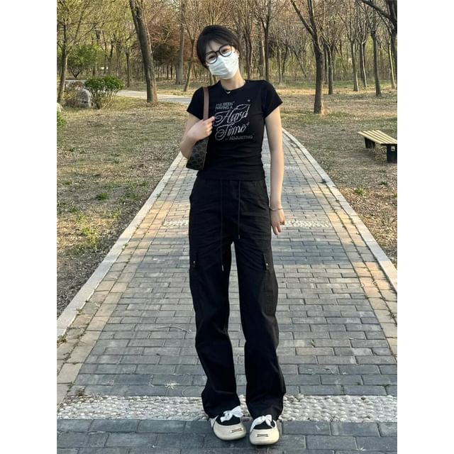 High Waist Plain Loose Fit Cargo Pants (Various Designs) SpreePicky