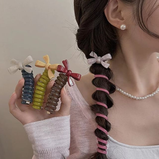 Bow Coil Hair Tie SpreePicky