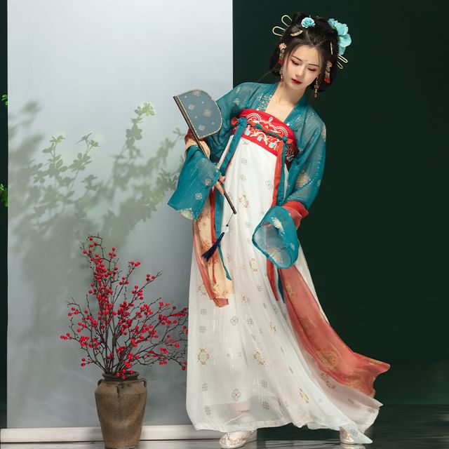 Traditional Chinese Print Costume Set SpreePicky