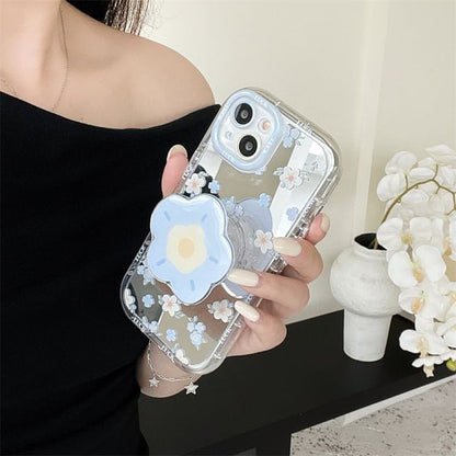 Floral Mirrored Phone Case - iPhone 15 Pro Max / 15 Pro / 15 Plus / 15 / 14 Pro Max / 14 Pro / 14 Plus / 14 / 13 Pro Max / 13 Pro / 13 / 13 mini / 12 Pro Max / 12 Pro / 12 / 12 mini / 11 Pro Max / 11 Pro / 11 SpreePicky