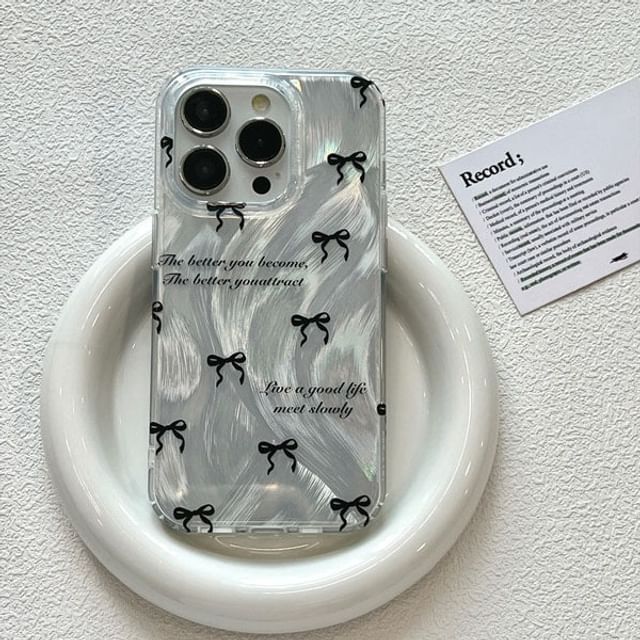 Bow Lettering Phone Case - iPhone 15 Pro Max / 15 Pro / 15 Plus / 15 / 14 Pro Max / 14 Pro / 14 Plus / 14 / 13 Pro Max / 13 Pro / 13 / 13 mini / 12 Pro Max / 12 Pro / 12 / 12 mini / 11 Pro Max / 11 Pro / 11 SpreePicky