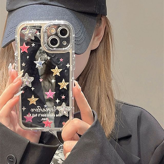 Star / Mirrored Phone Case - iPhone 15 Pro Max / 15 Pro / 15 Plus / 15 / 14 Pro Max / 14 Pro / 14 Plus / 14 / 13 Pro Max / 13 Pro / 13 / 13 mini / 12 Pro Max / 12 Pro / 12 / 12 mini / 11 Pro Max / 11 Pro / 11 SpreePicky