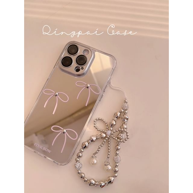 Bow Mirrored Phone Case - iPhone 15 Pro Max / 15 Pro / 15 Plus / 15 / 14 Pro Max / 14 Pro / 14 Plus / 14 / 13 Pro Max / 13 Pro / 13 / 13 mini / 12 Pro Max / 12 Pro / 12 / 12 mini / 11 Pro Max / 11 Pro / 11 SpreePicky