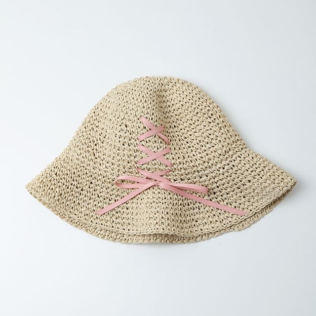 Lace-Up Straw Sun Hat SpreePicky