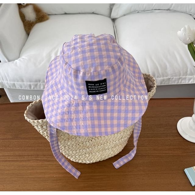 Gingham Applique Bucket Hat SpreePicky