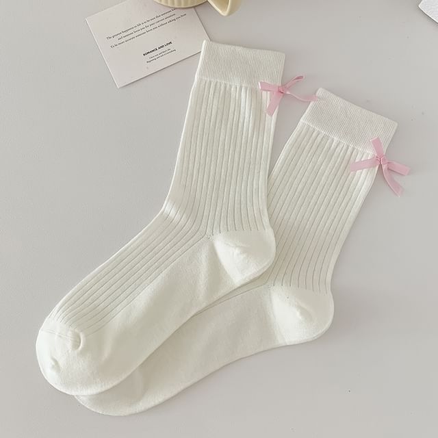 Plain Bow Socks SpreePicky