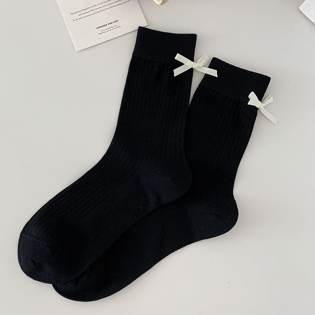 Plain Bow Socks SpreePicky