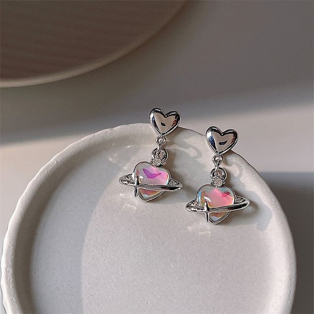 Heart Planet Alloy Drop Earring mySite