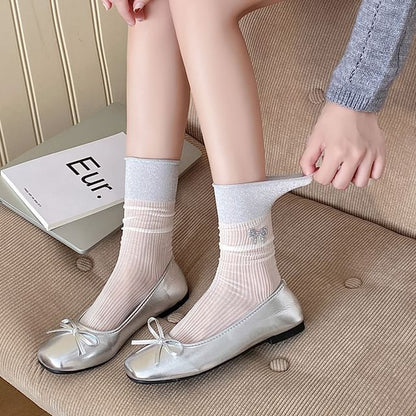 Bow Glitter Short Socks mySite