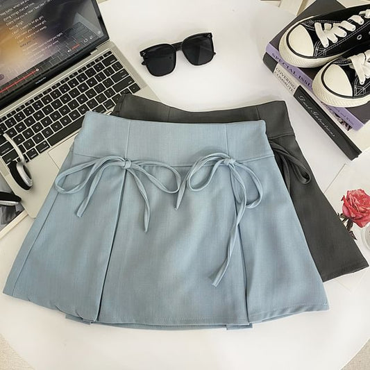 Plain Bow Mini A-Line Skirt mySite