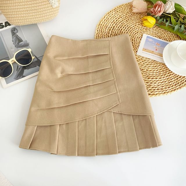 Plain Pleated A-Line Skirt mySite