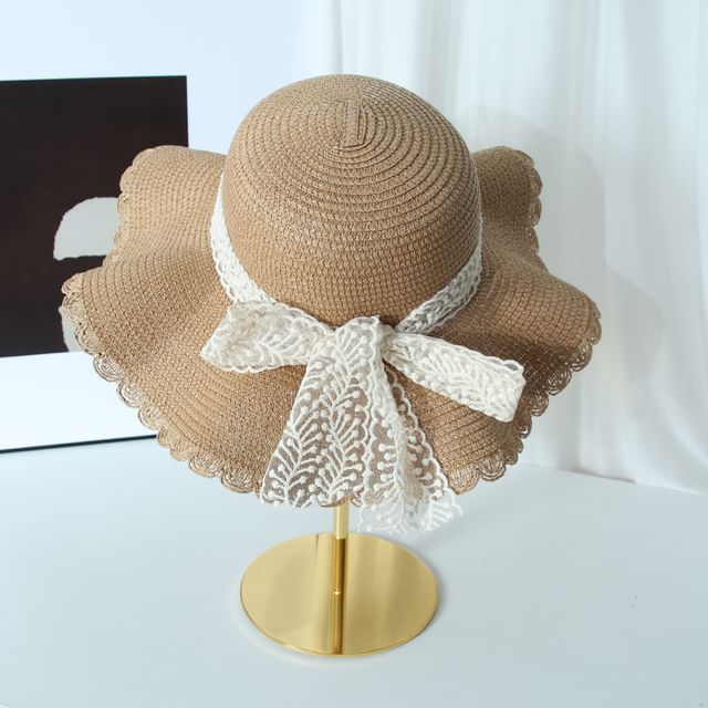 Lace Bow Straw Hat SpreePicky