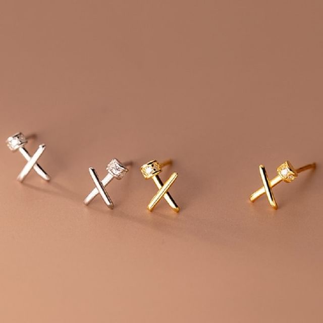 Cross S925 Sterling Silver Stud Earring SpreePicky