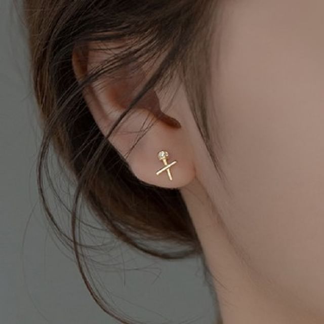 Cross S925 Sterling Silver Stud Earring SpreePicky