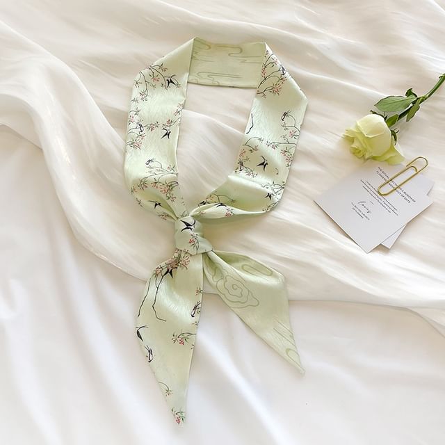 Floral Narrow Scarf Hair Tie SpreePicky