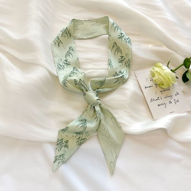 Floral Narrow Scarf Hair Tie SpreePicky