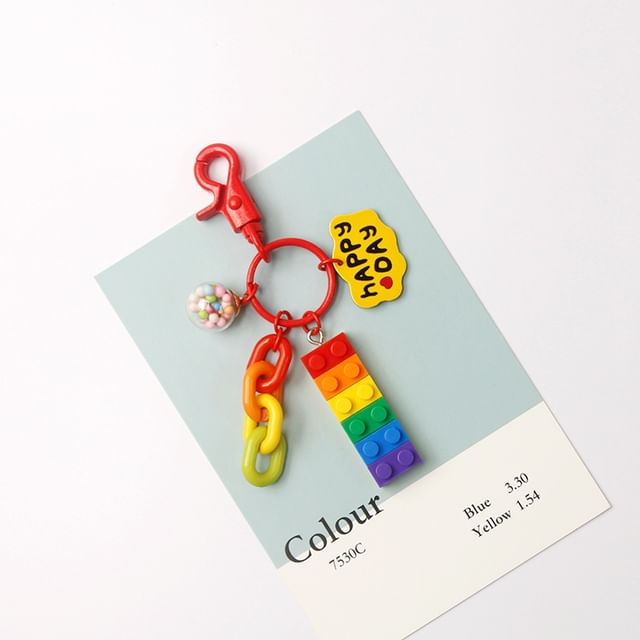 Multicolor Brick Bag Charm / Key Ring SpreePicky