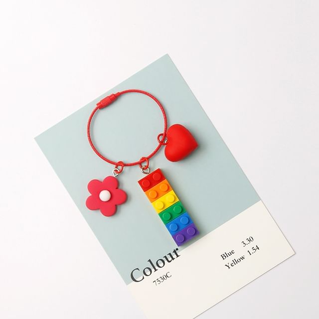 Multicolor Brick Bag Charm / Key Ring SpreePicky