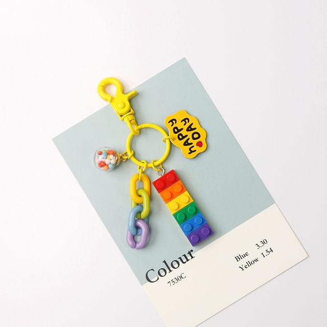 Multicolor Brick Bag Charm / Key Ring SpreePicky