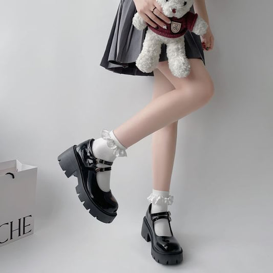 Dual-Strap Platform Mary Jane Shoes SpreePicky