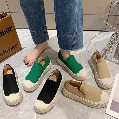 Canvas Colorblock Platform Slip-Ons SpreePicky