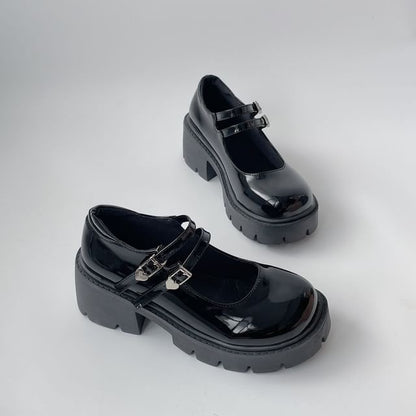 Dual-Strap Platform Mary Jane Shoes SpreePicky